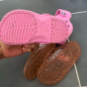 Toddler 7 crocs and jelly sandal